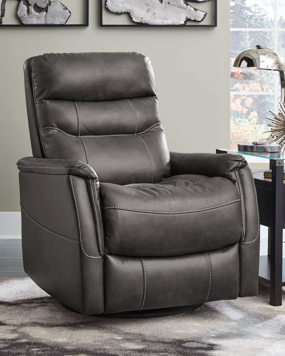 Riptyme - Swivel Glider Recliner - Quarry