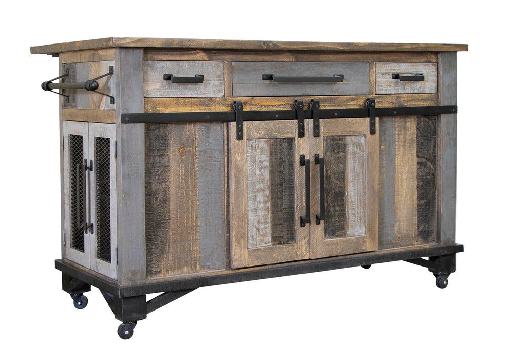 Loft - Kitchen Island - Two Tone Gray / Brown