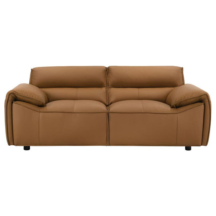 Buxton - Top Grain Leather Upholstered Loveseat