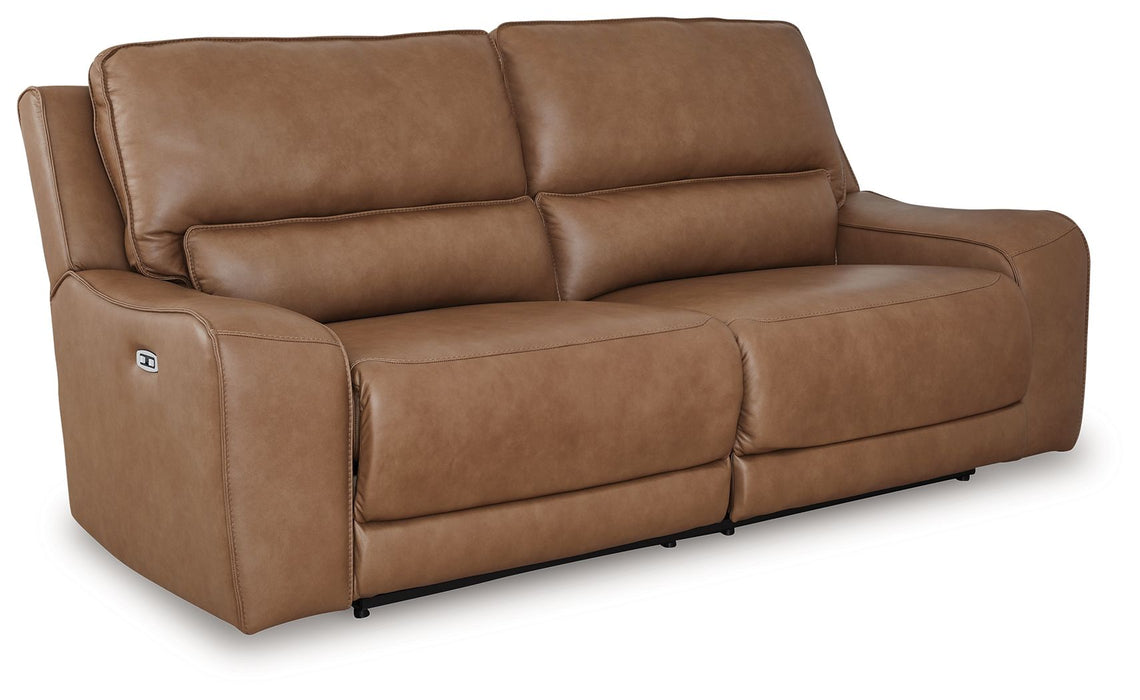 DeepWakes - 2 Seat Power Reclining Sofa Adjustable Headrest - Caramel