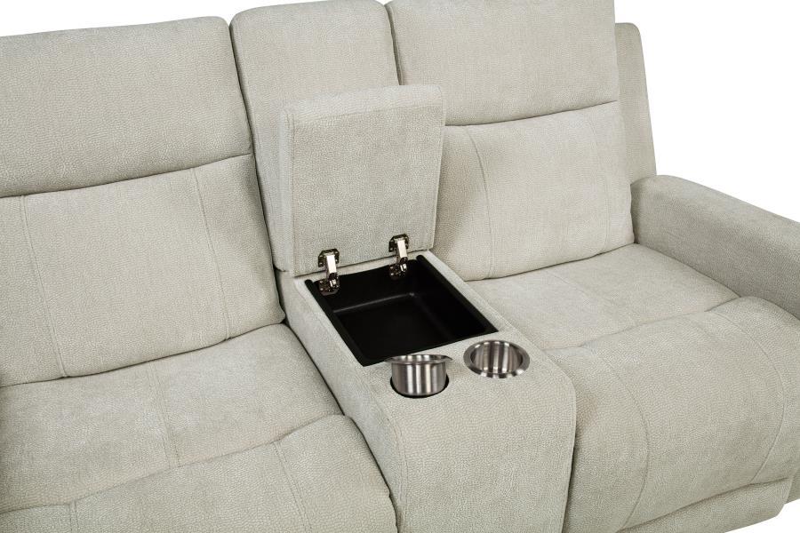Kennett - Chenille Upholstered Power Reclining Loveseat - Ivory