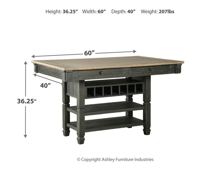 Tyler - Black / Gray - Rectangular Dining Room Counter Table