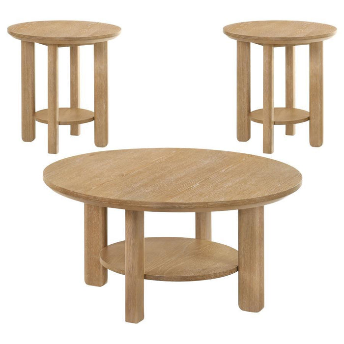 Ottowa - Round Wood Coffee Table Set