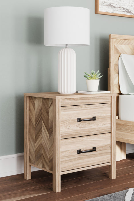 Battelle - Tan - Two Drawer Night Stand