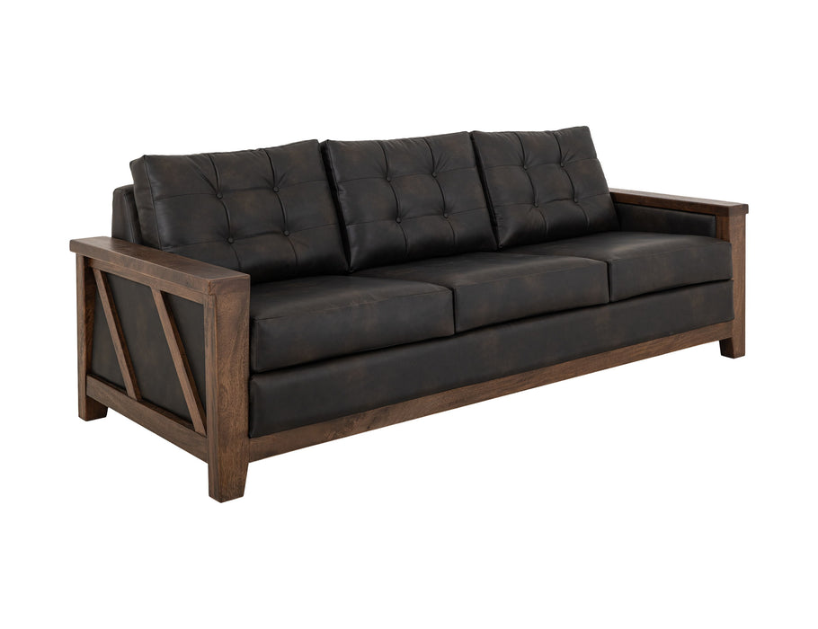 Walnut - Sofa - Licorice Black