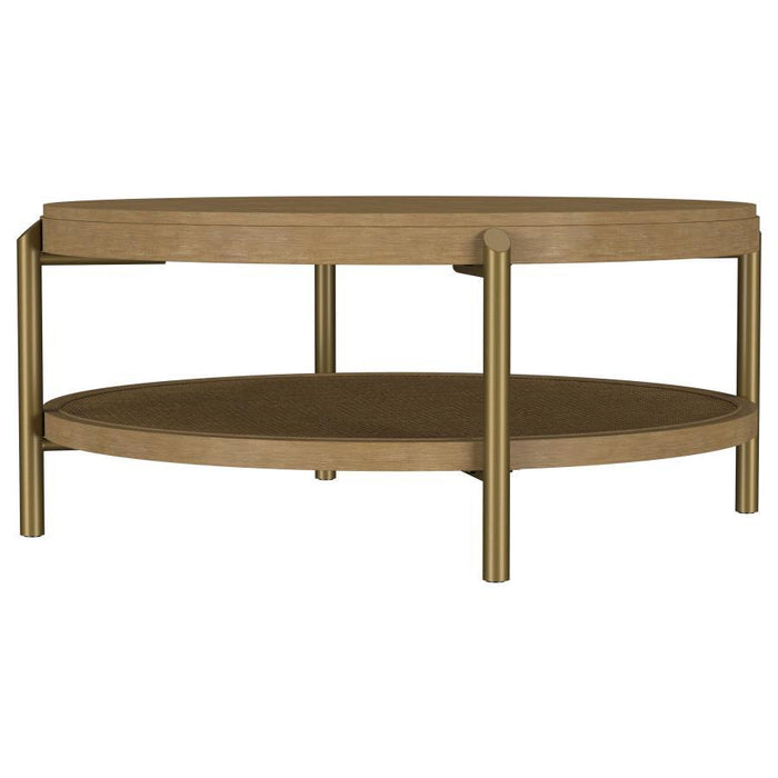 Arini - Round Coffee Table With Storage Shelf