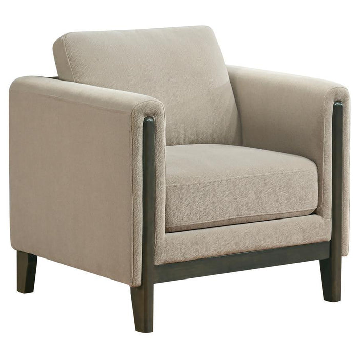 Islington - Fabric Upholstered Panel Arm Accent Chair - Taupe