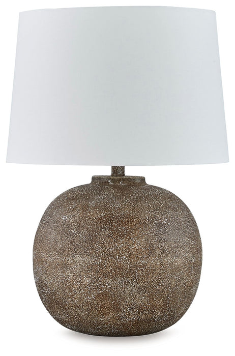 Neavesboro - Metal Table Lamp - Antique Brown / White