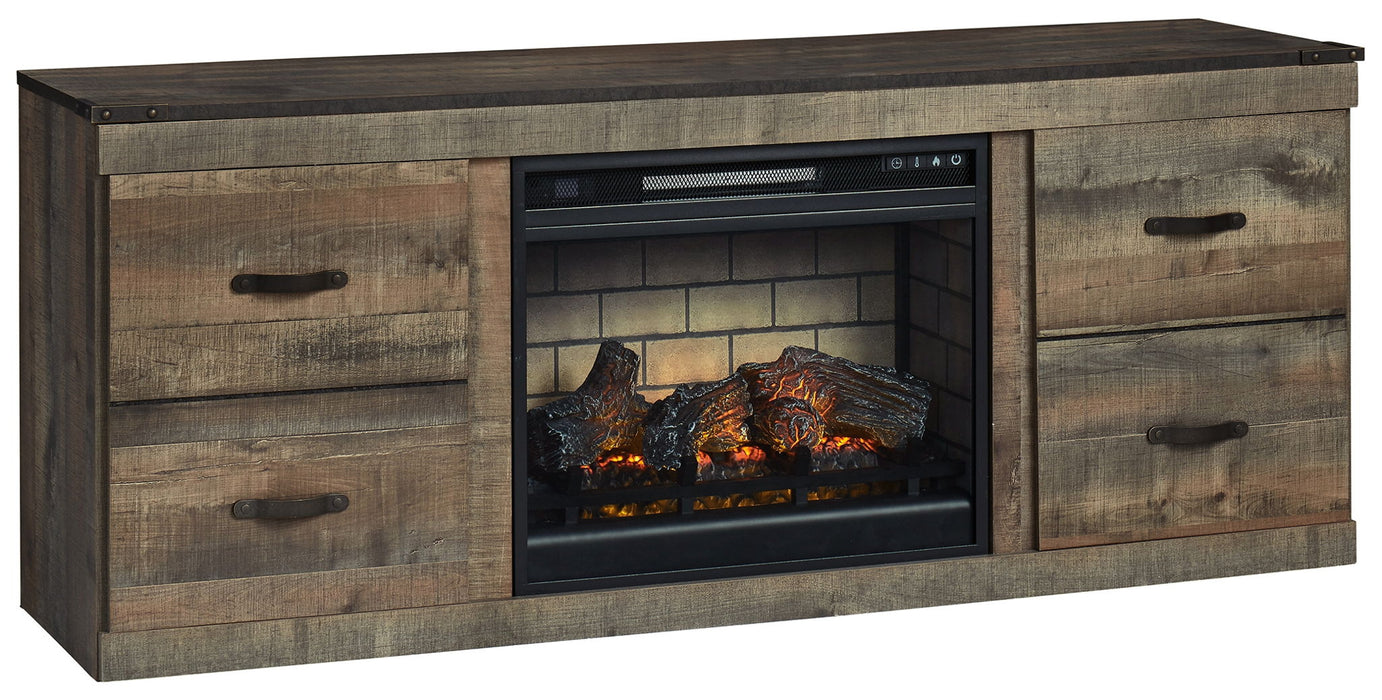 Trinell - TV Stand With Electric Fireplace - Brown