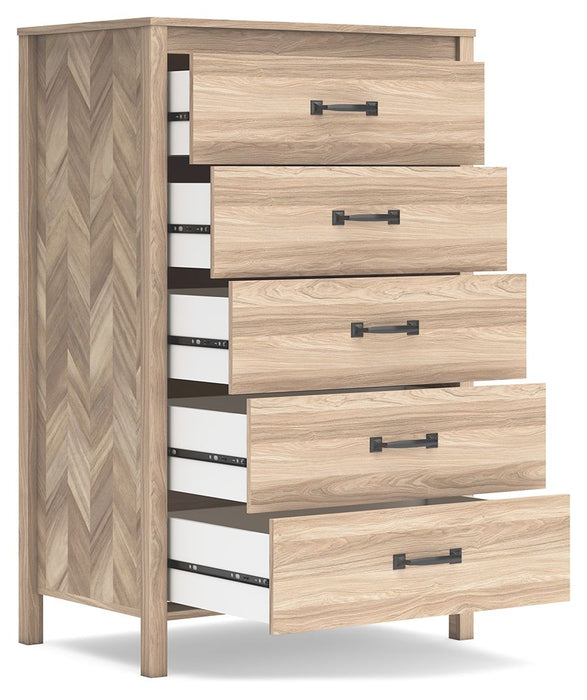 Battelle - Tan - Five Drawer Chest