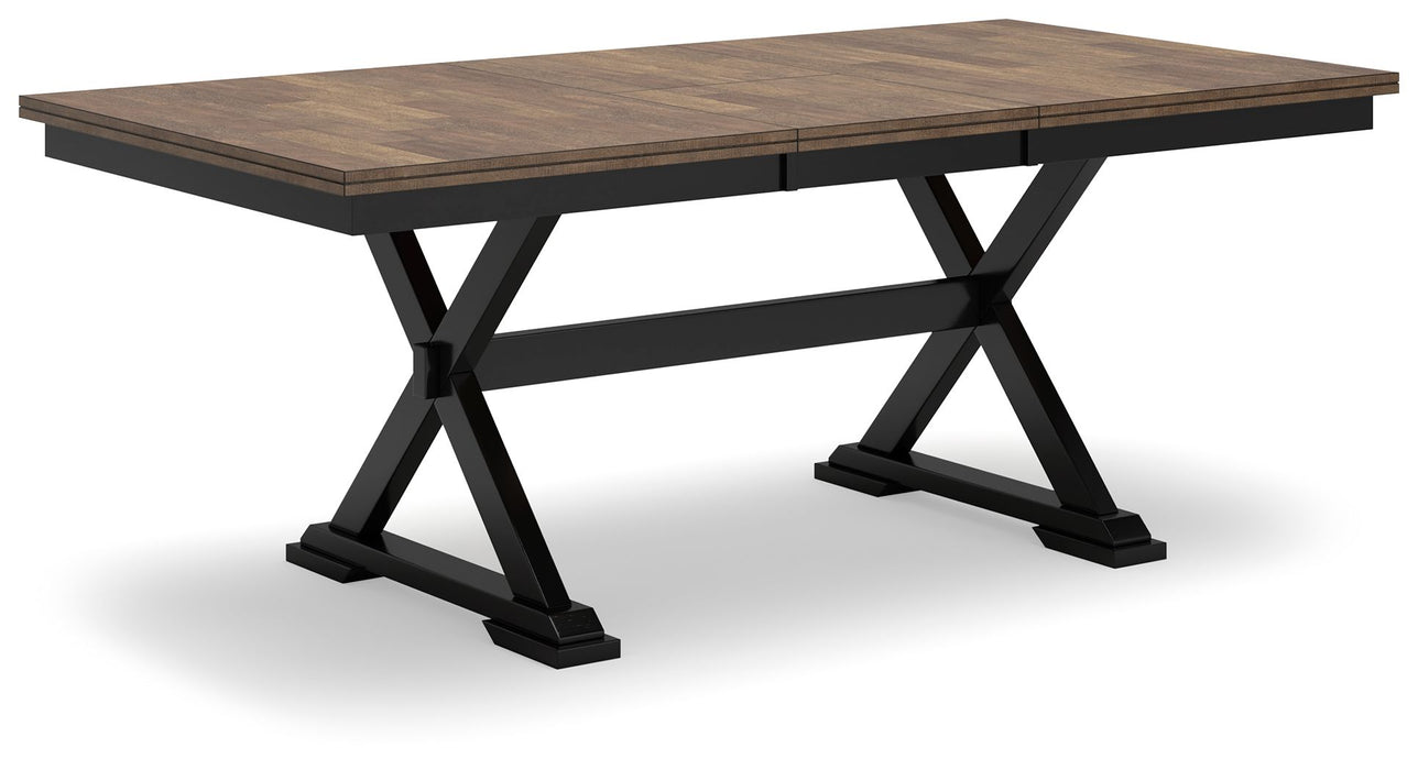 Wildenauer - Rectangular Dining Extension Table - Brown / Black