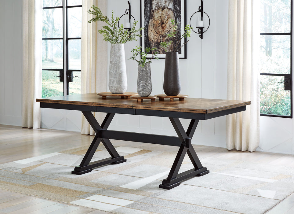 Wildenauer - Rectangular Dining Extension Table - Brown / Black