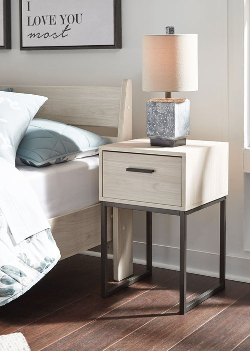 Socalle - Light Natural - One Drawer Night Stand - Vinyl-Wrapped